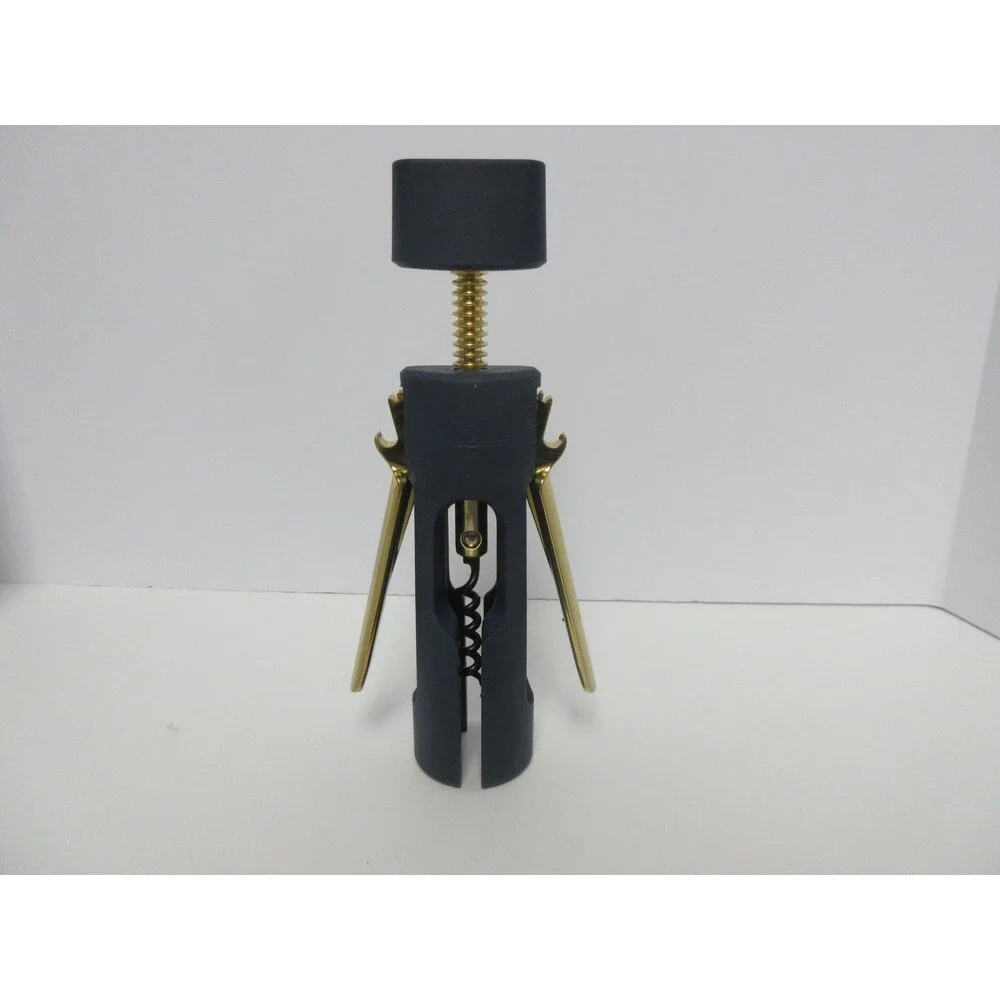 Rabbit 5256402 Wing Corkscrew Black Wine Bottle Opener Crate & Barrel Chrome Blk